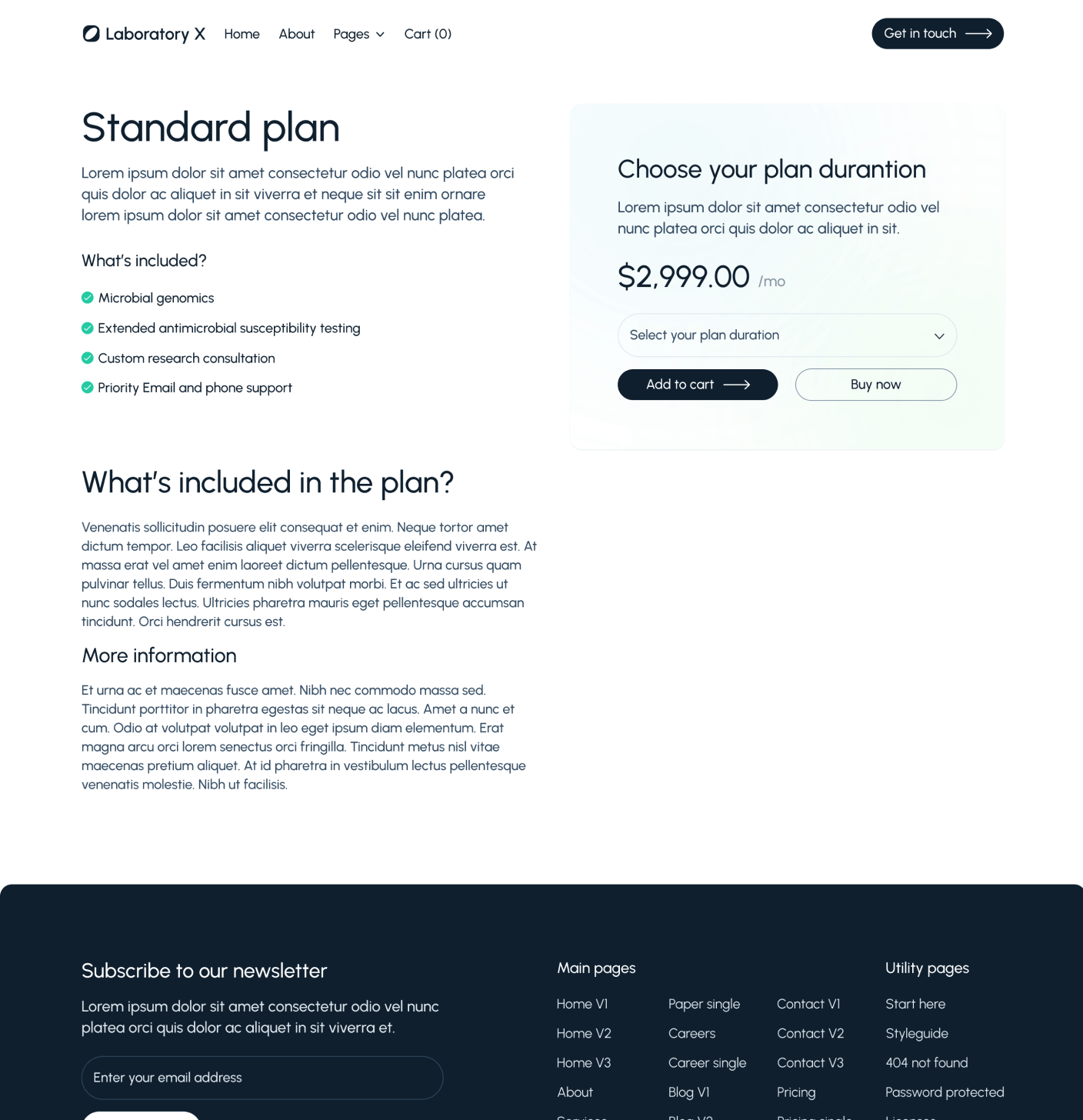 Laboratory X - Pricing Single Main Page - Laboratory Webflow Template