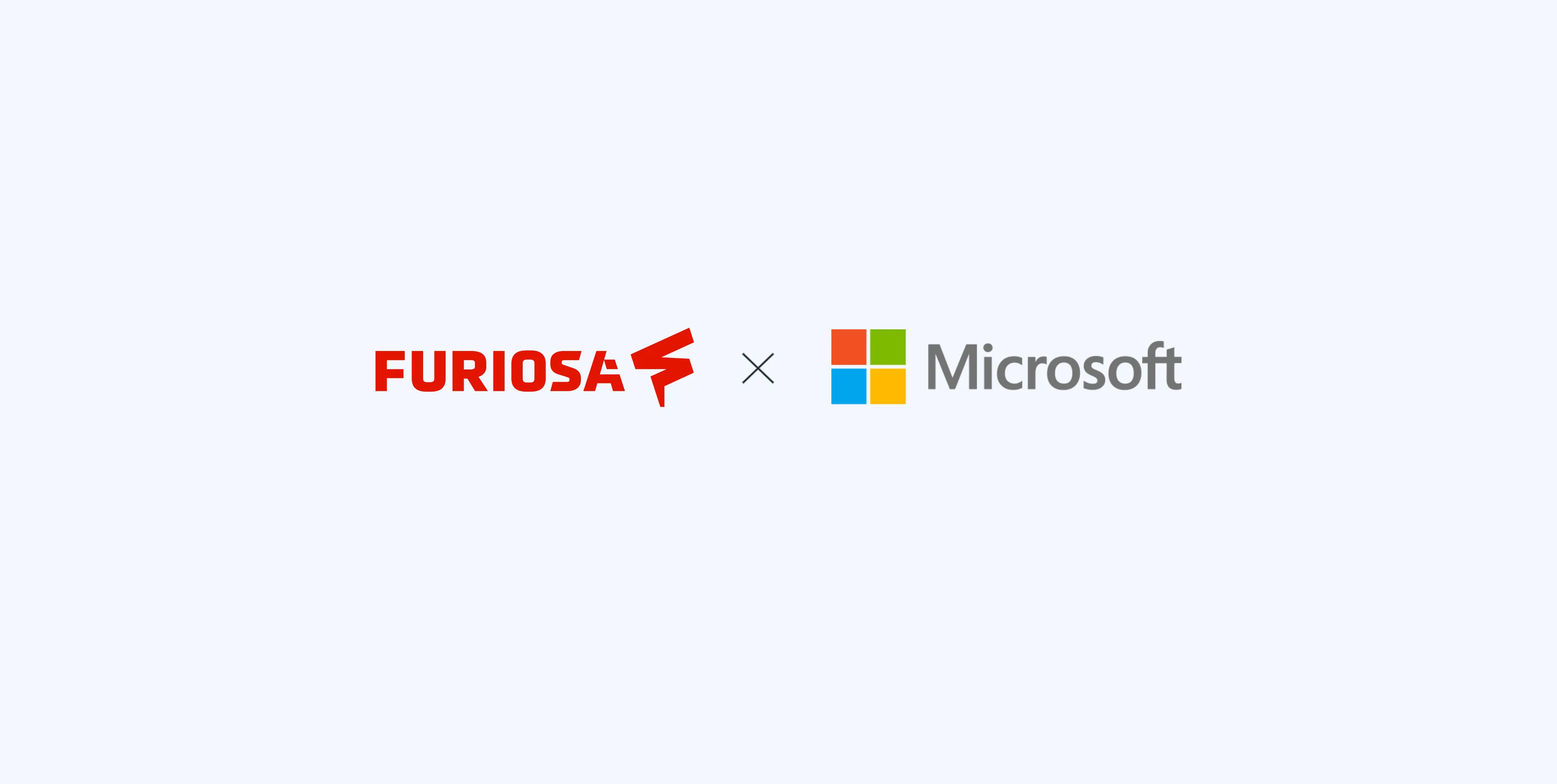 FuriosaAI and Microsoft logos displayed together, indicating a partnership or collaboration.