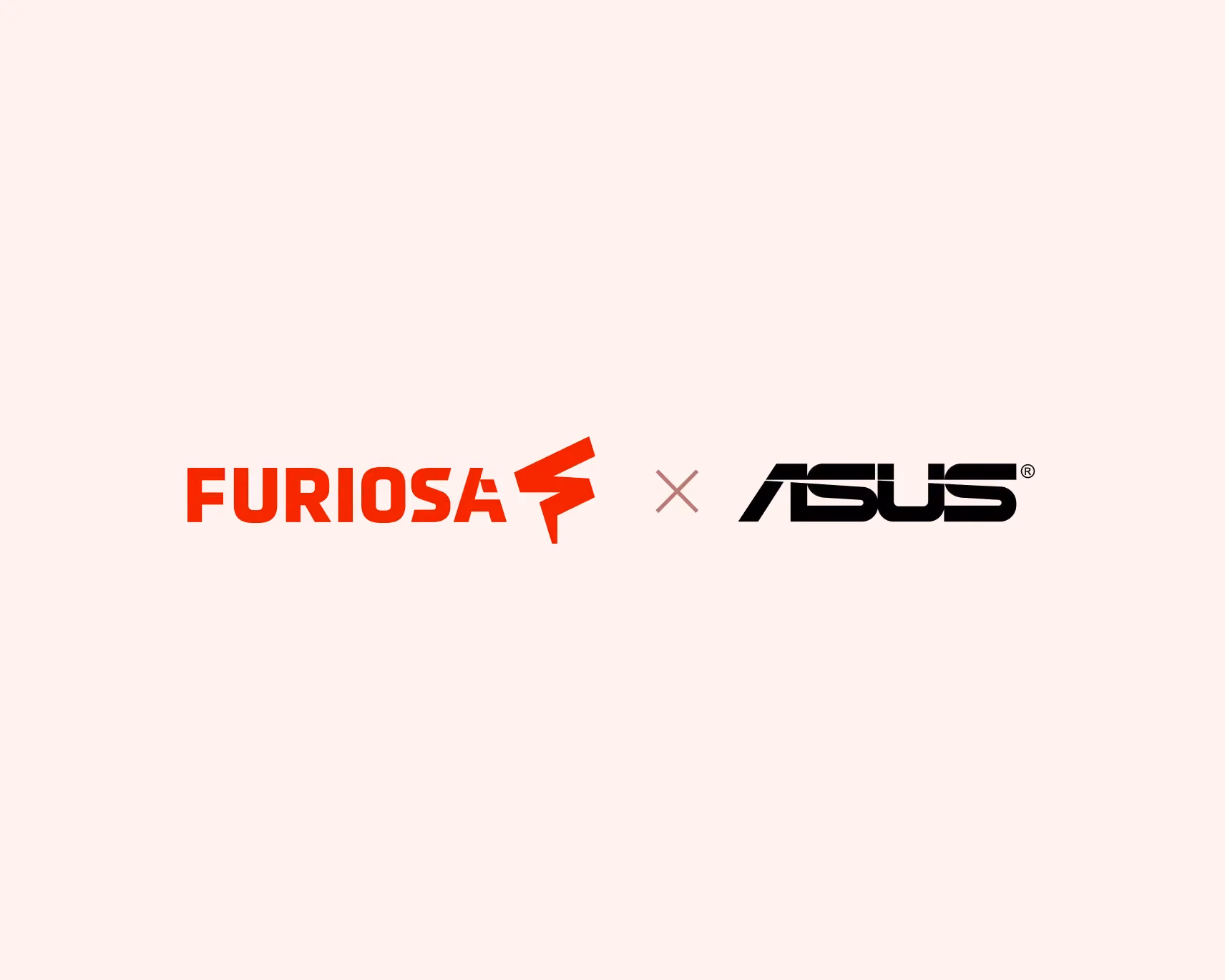 FuriosaAI and ASUS logos displayed side by side on a light background, separated by an “X,” indicating a partnership or collaboration between FuriosaAI and ASUS.