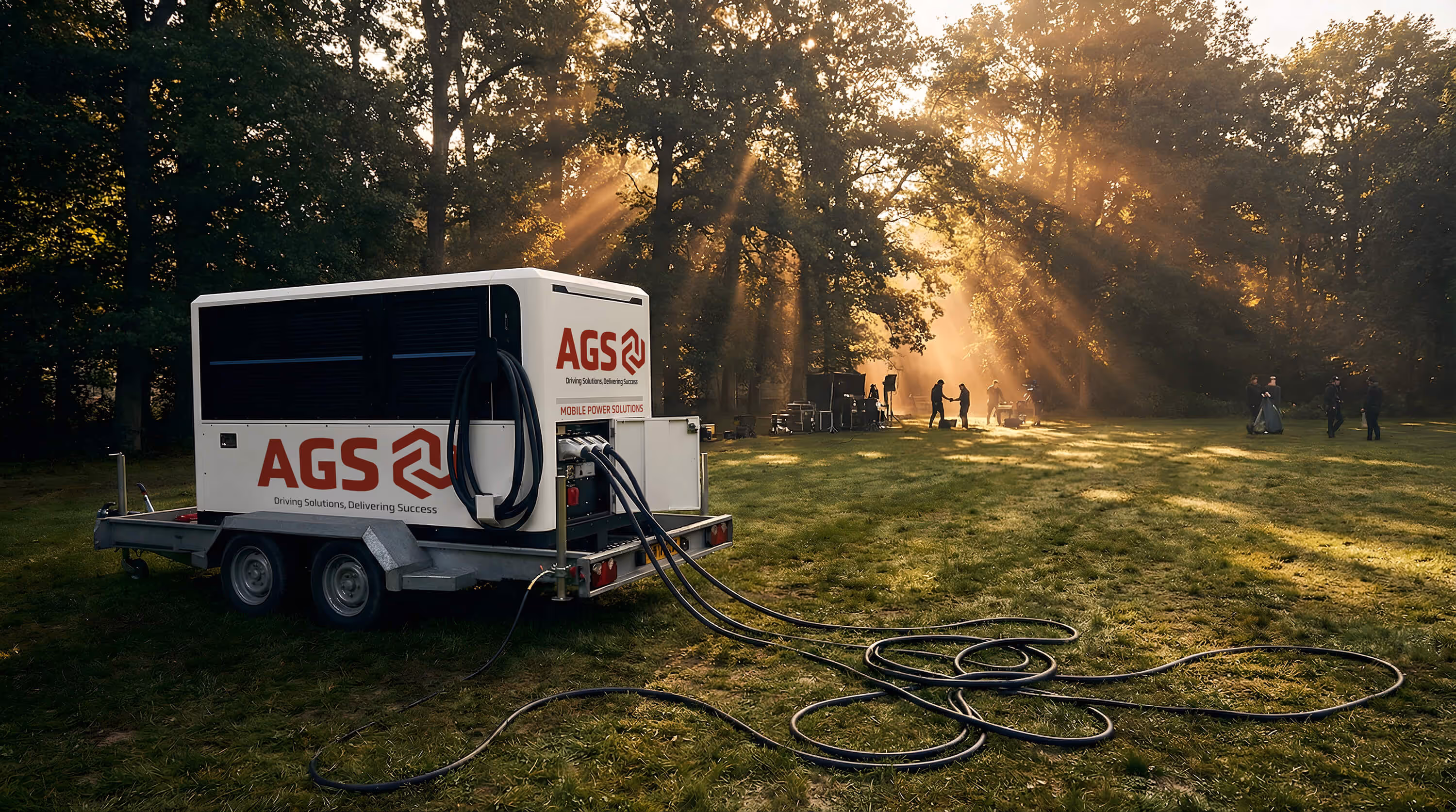 AGS, scalable mobile power unit on truck bed, ready for deployment outdoors