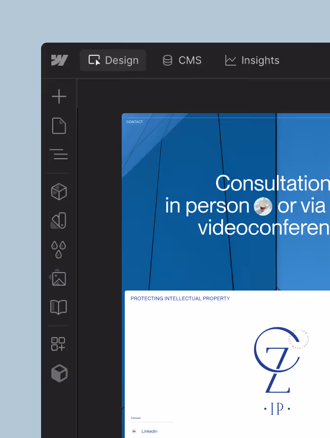 Shiny blue foil balloon shaped like a stylized double quotation mark on a light blue background. Based on Weblfow logo.