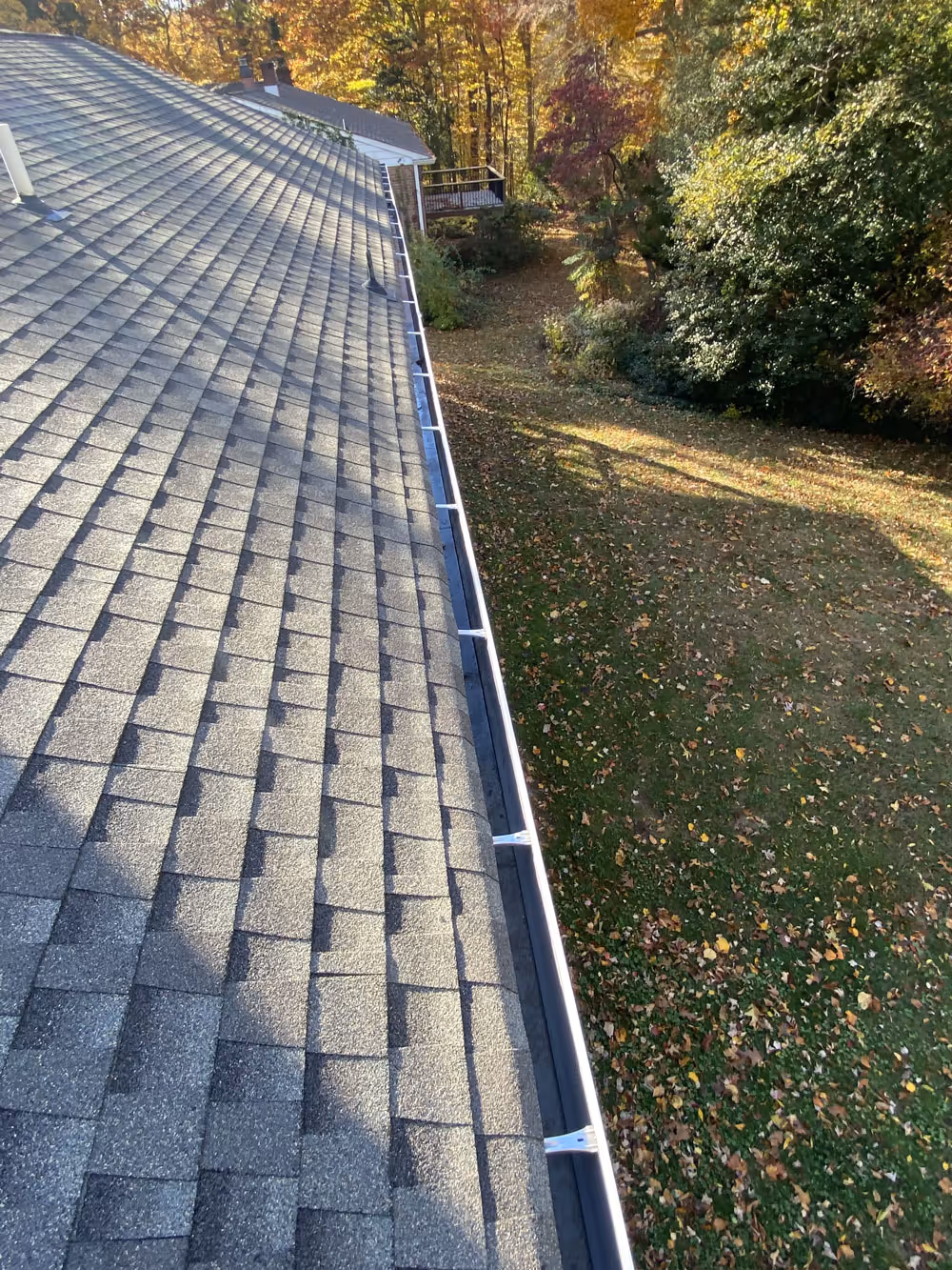 Clean gutters for a Folcroft home after Pollard's Dryer Vent Cleaning has provided an expert gutter cleaning service.