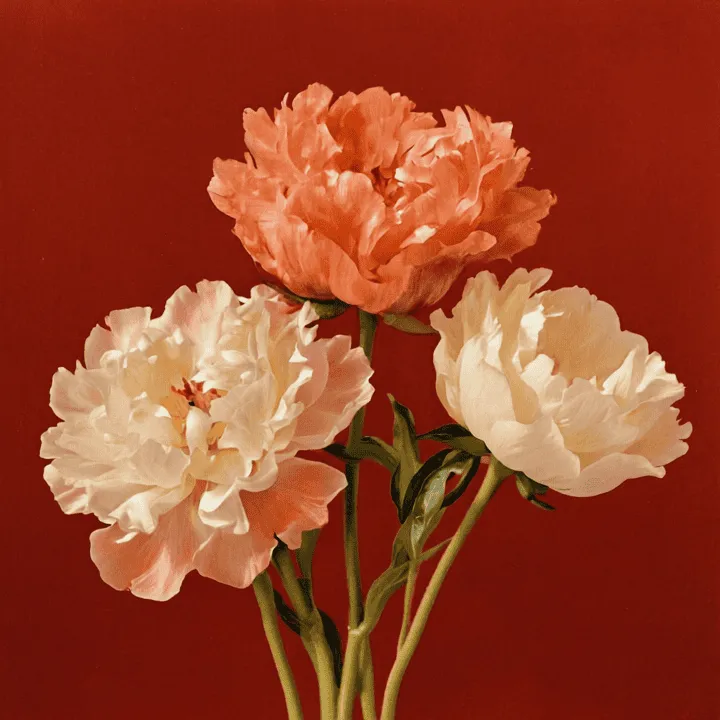 3 flowers next to each other