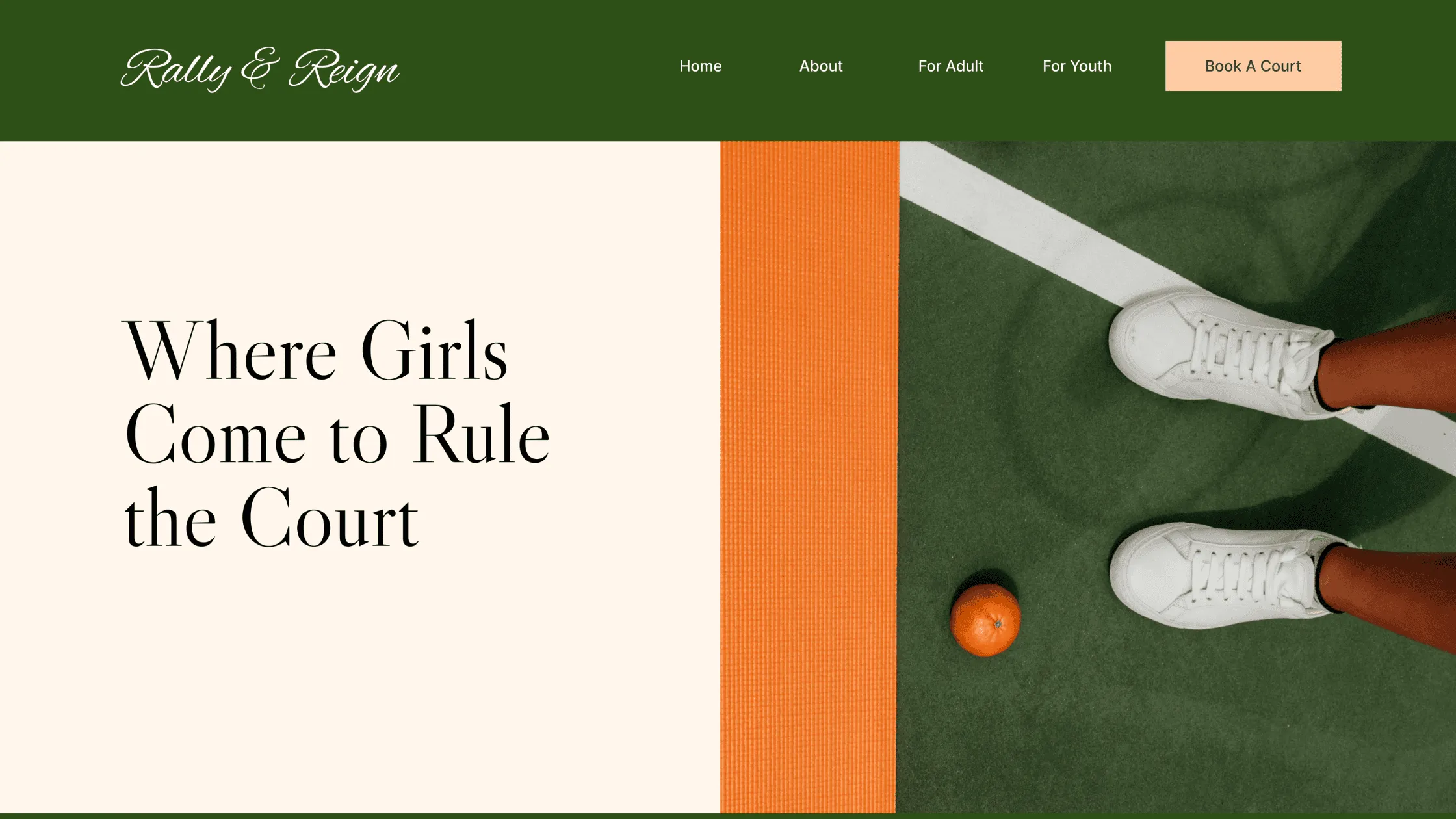 bold tennis website design