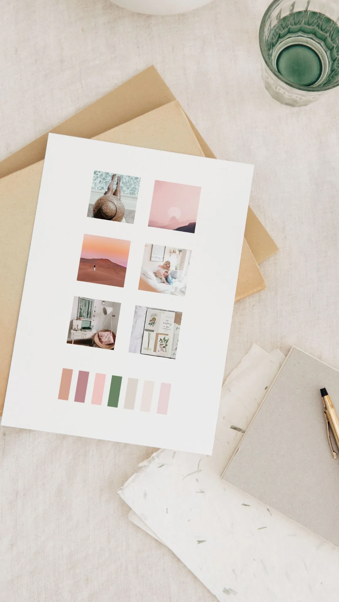 feminine brand color palette for client