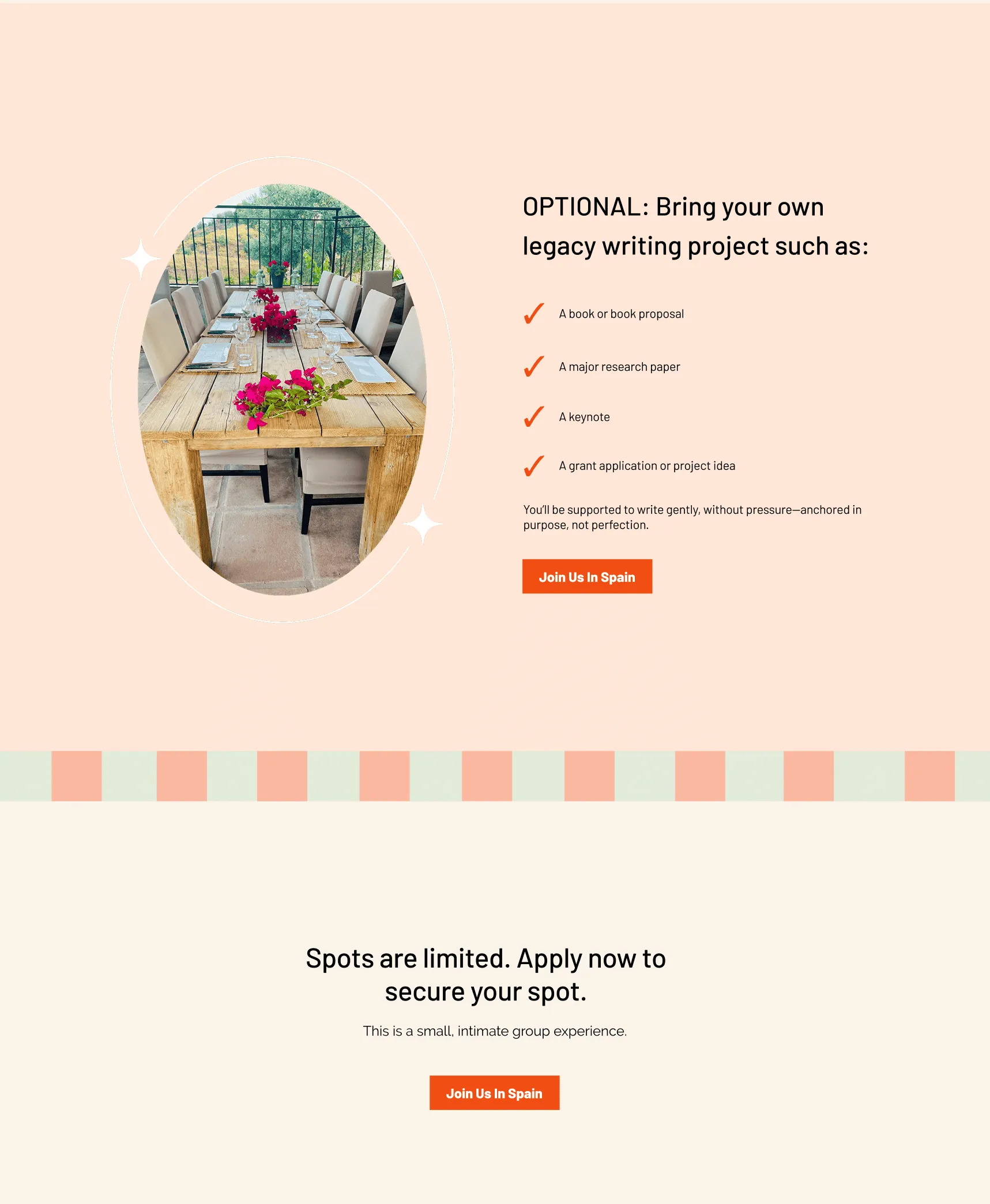 website page where I used my own creativity and expertise