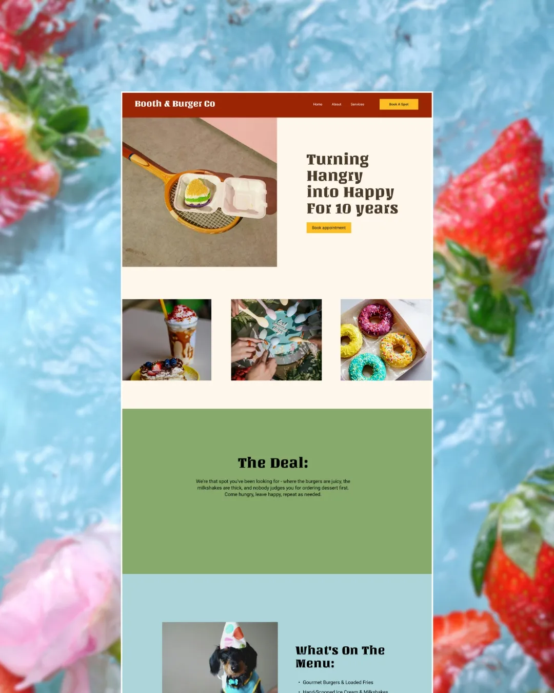 playful restaurant website
