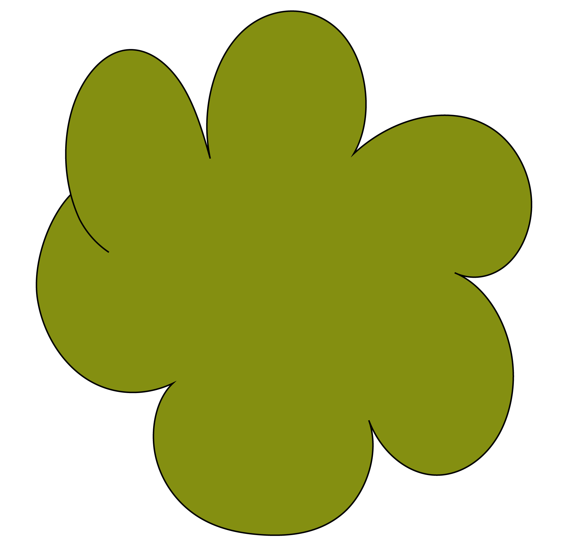 Simplified yellow four-leaf clover icon.