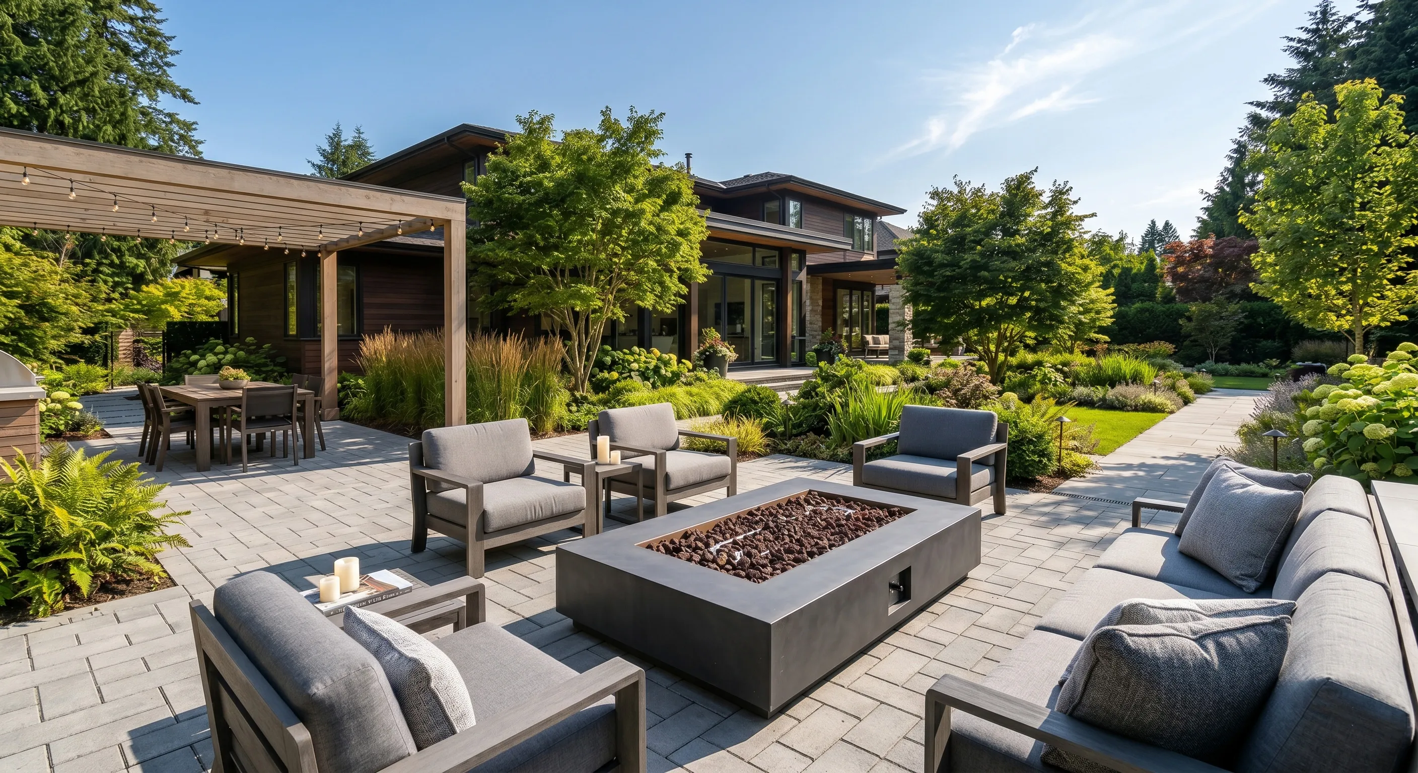 Paver patios installation in Austin, TX backyard patio