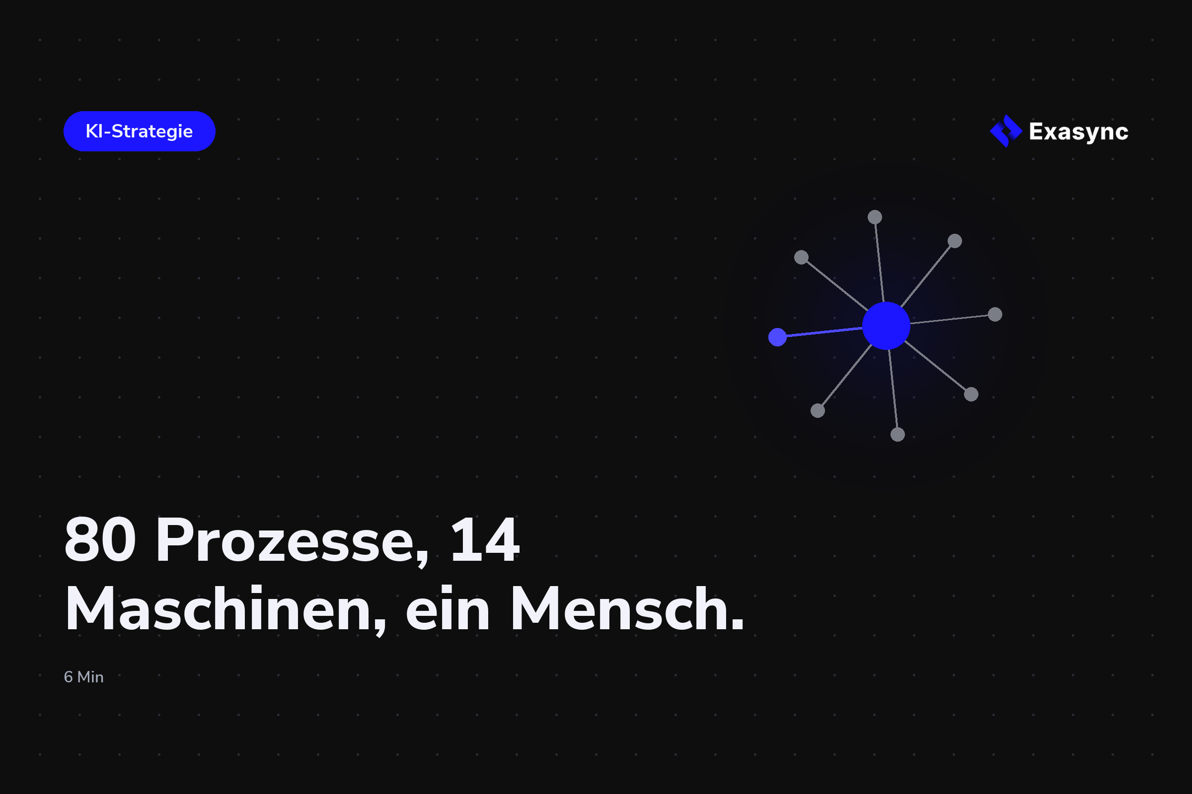 Wie Exasync selbst läuft: 80 Prozesse, 14 Maschinen, ein Mensch, und was davon in der Spedition ankommt