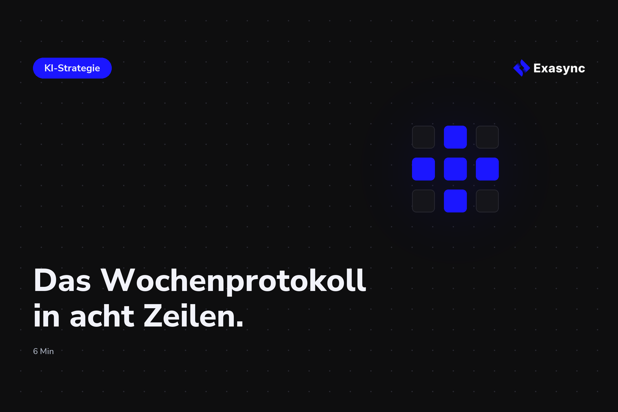 Was die Geschäftsführung einer Spedition von einem Agenten sehen sollte: das Wochenprotokoll in acht Zeilen