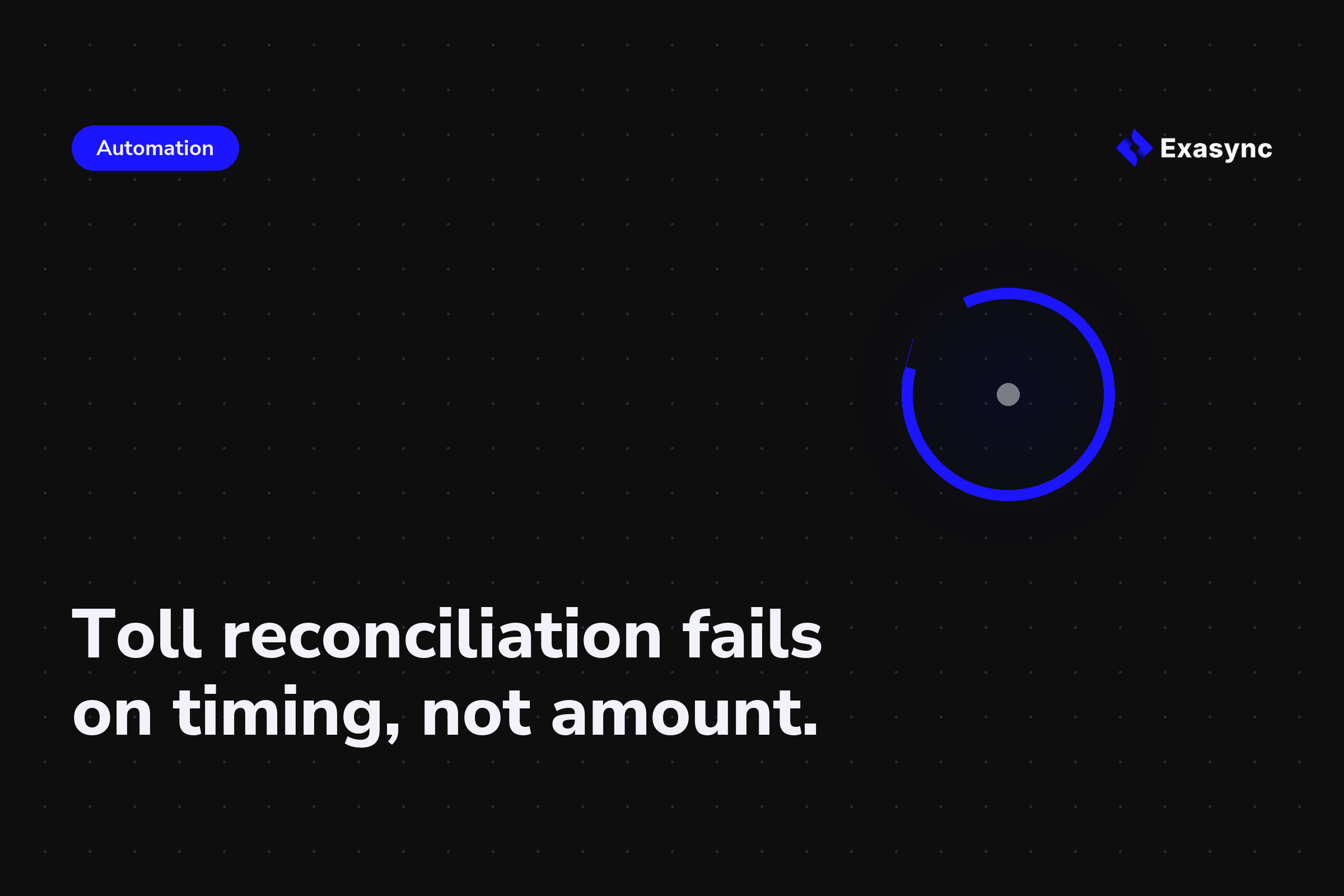 Toll telematics reconciliation fails on timing, not on the amount
