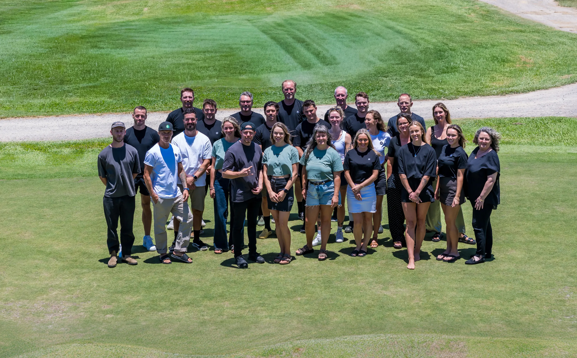 The UpScale team with business owners at an event