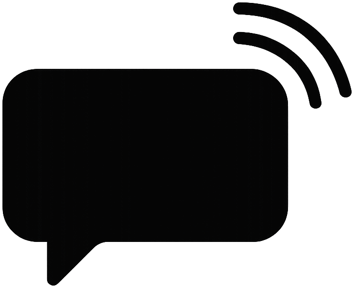 The proxigenta logo featuring a white message bubble with a signal strength  indicator in the upper right corner
