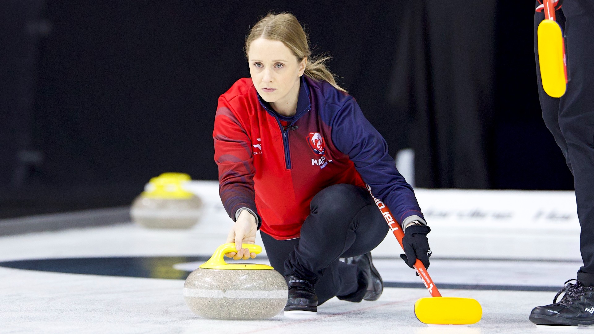Maple United earned its first-ever match win in Rock League after defeating Typhoon Curling Club 2-1 Tuesday afternoon.