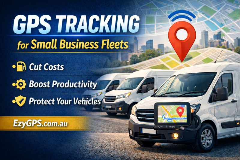 GPS tracking for small business fleets showing work vehicles with live location mapping