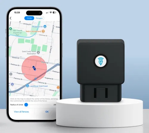 OBD GPS tracker plugged into a vehicle’s OBD port for plug-and-play vehicle tracking thumbnail