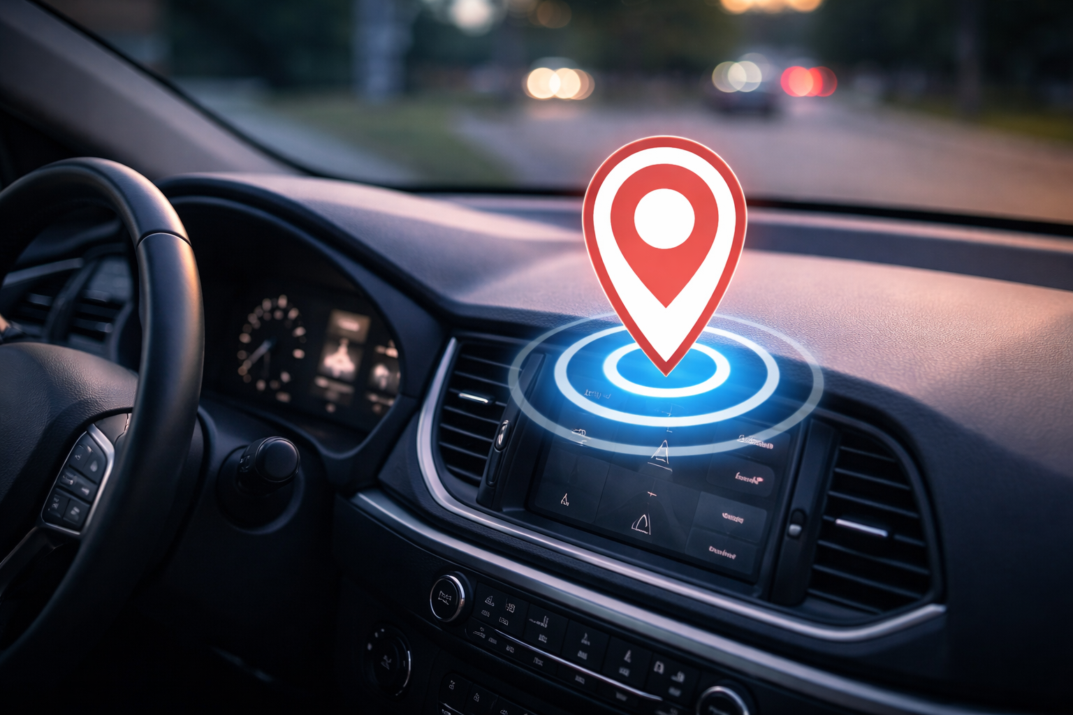 GPS tracking inside a vehicle dashboard for theft protection