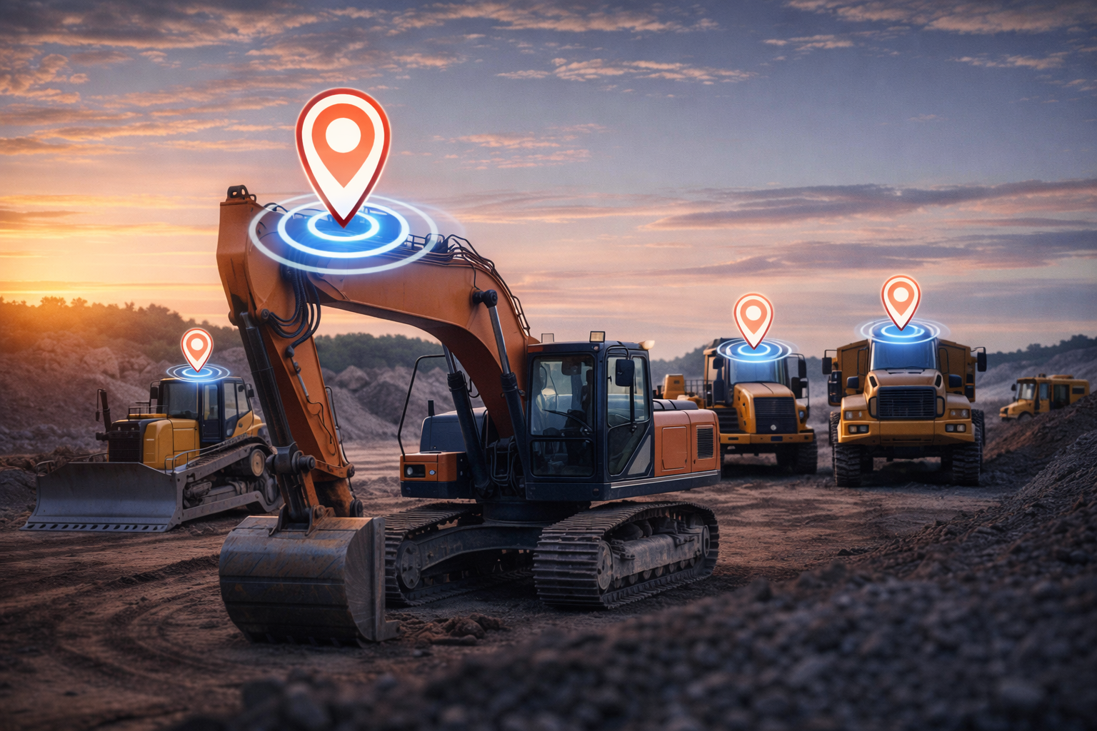 GPS tracking on heavy machinery and construction vehicles