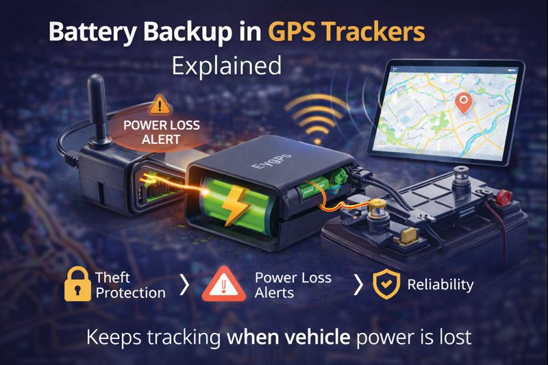 EzyGPS GPS tracker with internal battery backup for reliable tracking