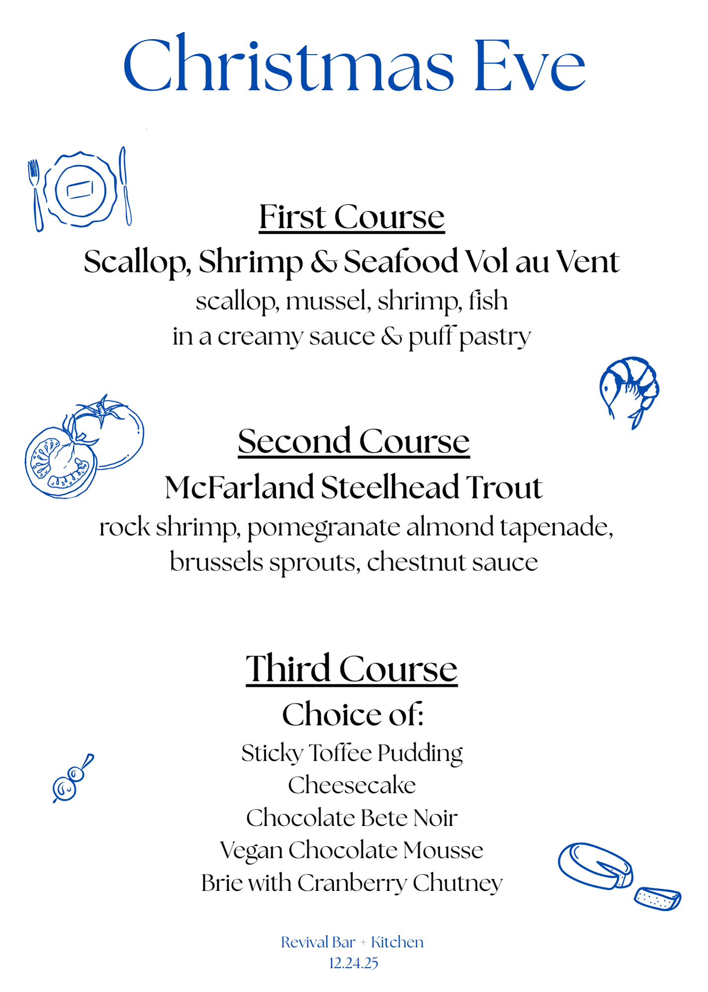 Christmas Eve Feast Fish Menu.