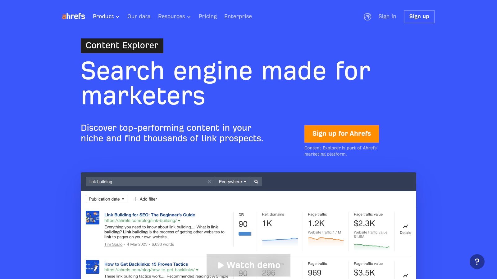 Ahrefs (Content Explorer)