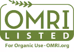 OMRI Listed seal indicating product approval for organic use.