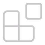 Minimalist black and white abstract geometric design with overlapping squares and rectangles.