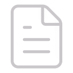 Gray icon of a document with a folded corner and three horizontal lines representing text.