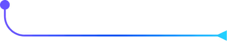 Gradient arrow pointing right starting from a purple circle on the left, transitioning from purple to blue.