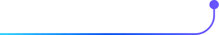 Thin blue curved line with a small solid blue circle at the top right end on a white background.