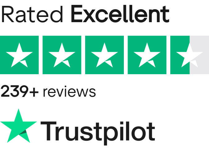 Rated Excellent on Trustpilot — 239+ reviews