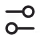 Icône de réglages avec deux curseurs horizontaux.