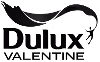Logo de Dulux Valentine avec un coup de pinceau stylisé au-dessus du texte.