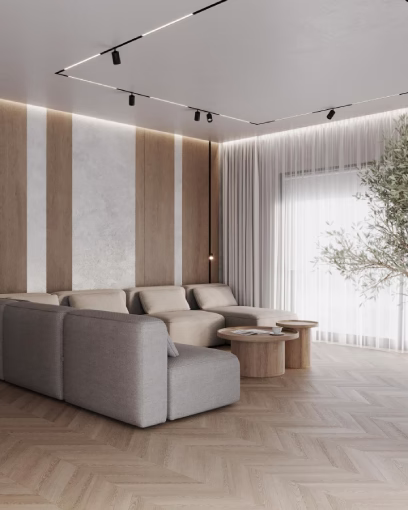 Ugradnja višeslojnog parketa koji daje toplinu dnevnom boravku sa velikim staklenim površinama