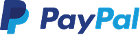 PayPal company logo with stylized P and name in blue shades.
