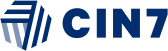 CIN7 logo with a stylized blue geometric shape to the left of the text.