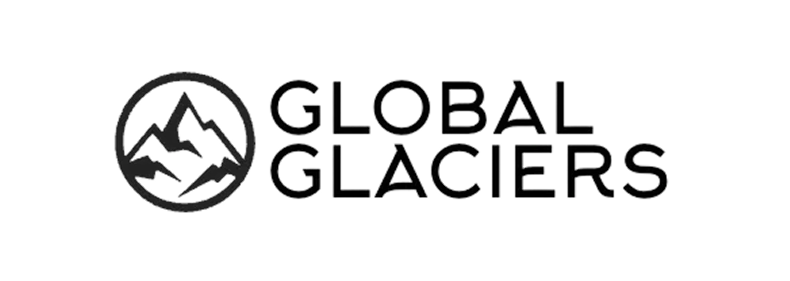 Logo of Global Glaciers featuring stylized mountain peaks inside a circle to the left of the text.