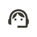 Icon of a person wearing a headset with a microphone, representing a virtual assistant or customer support.