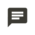 Chat bubble icon with three horizontal lines representing text.