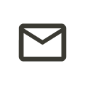 Simple dark gray envelope icon representing email.