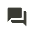 Icon of two overlapping speech bubbles representing conversation or interview.