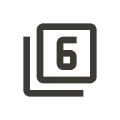 Icon showing a stacked document with the number 6 on the front page.