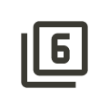 Icon showing a stacked document with the number 6 on the front page.