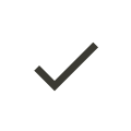 Black checkmark icon on white background.