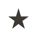 Solid black five-pointed star icon.