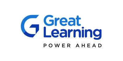 Great Learning logo with blue stylized 'G' and text 'Great Learning' accompanied by the slogan 'Power Ahead'.
