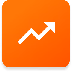 Black arrow trending upward in a zigzag pattern.