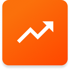 Black arrow trending upward in a zigzag pattern.