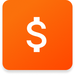 Black dollar sign symbol representing money or salary.